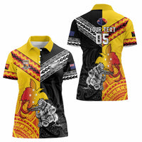 New Zealand And Papua New Guinea Rugby Custom Women Polo Shirt Maori Kiwi With Bird of Paradise LT05 - Polynesian Pride