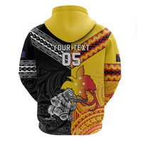 New Zealand And Papua New Guinea Rugby Custom Zip Hoodie Maori Kiwi With Bird of Paradise LT05 - Polynesian Pride