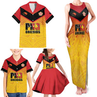 Papua New Guinea Rugby Custom Family Matching Tank Maxi Dress and Hawaiian Shirt Go Orchids Pacific Champions LT05 - Polynesian Pride