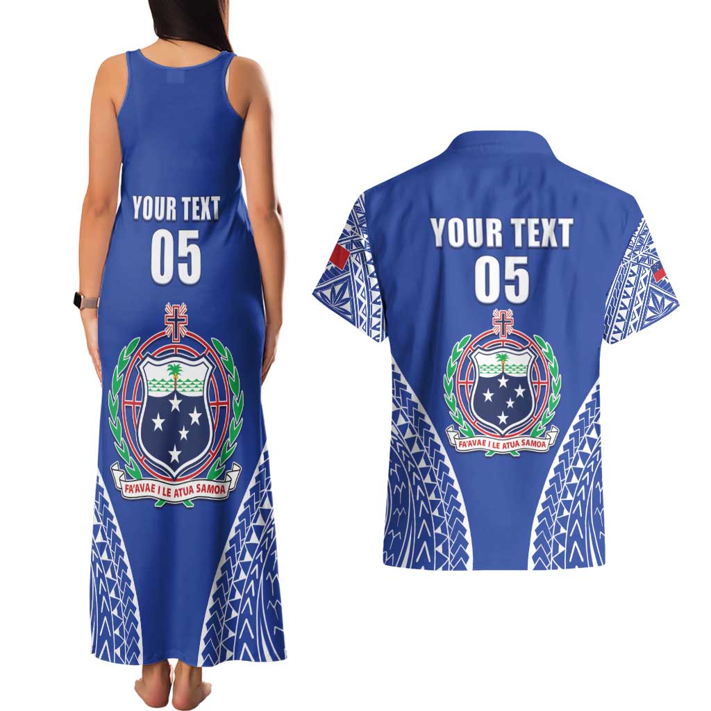 Fetu Samoa Rugby Custom Couples Matching Tank Maxi Dress and Hawaiian Shirt Go Champions