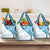 Blue Polynesian Tribal Turtle Floral Pattern Grocery Bag