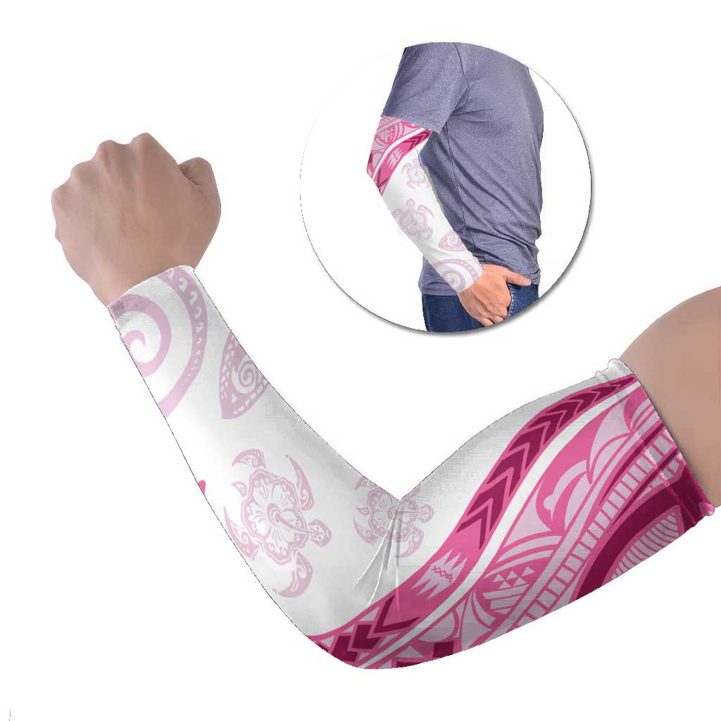Rose Pink Polynesian Tribal Turtle Floral Pattern Arm Sleeves LT05 Set of 2 Pink - Polynesian Pride