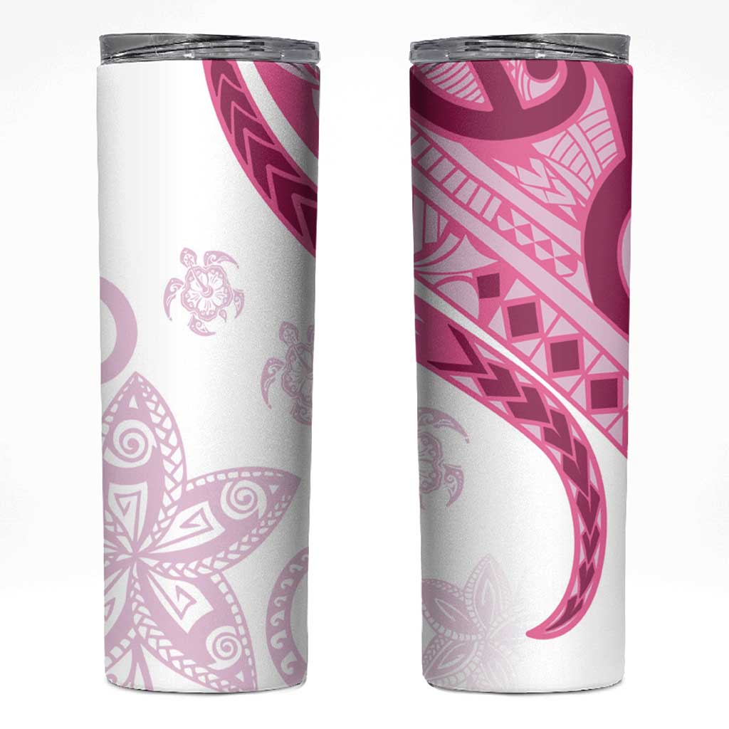 Rose Pink Polynesian Tribal Turtle Floral Pattern Skinny Tumbler LT05 Pink - Polynesian Pride