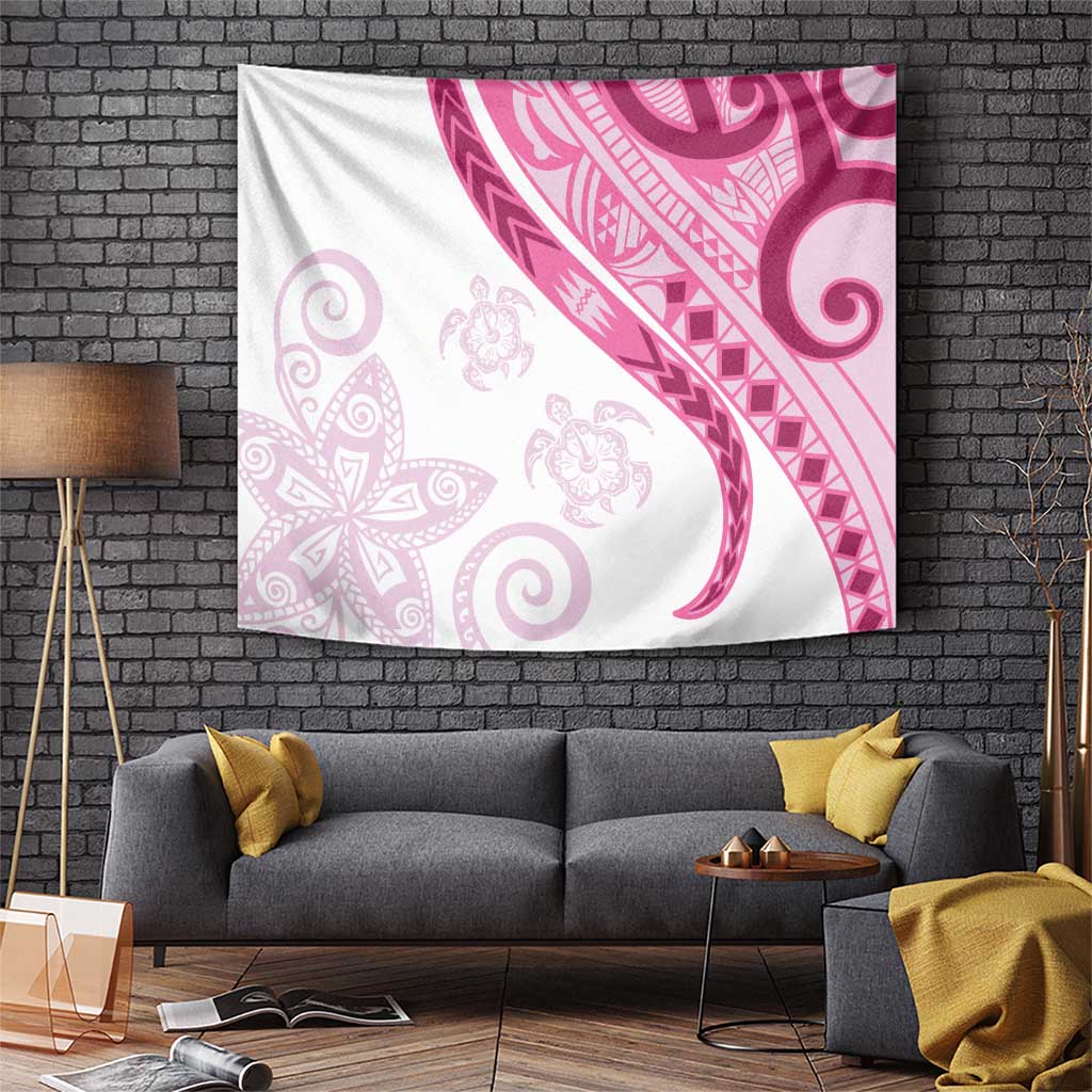Rose Pink Polynesian Tribal Turtle Floral Pattern Tapestry LT05 Pink - Polynesian Pride
