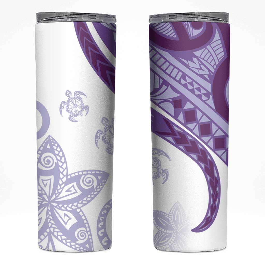 Purple Polynesian Tribal Turtle Floral Pattern Skinny Tumbler LT05 Purple - Polynesian Pride
