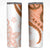 Orange Polynesian Tribal Turtle Floral Pattern Skinny Tumbler