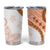 Orange Polynesian Tribal Turtle Floral Pattern Tumbler Cup