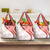 Coral Red Polynesian Tribal Turtle Floral Pattern Grocery Bag