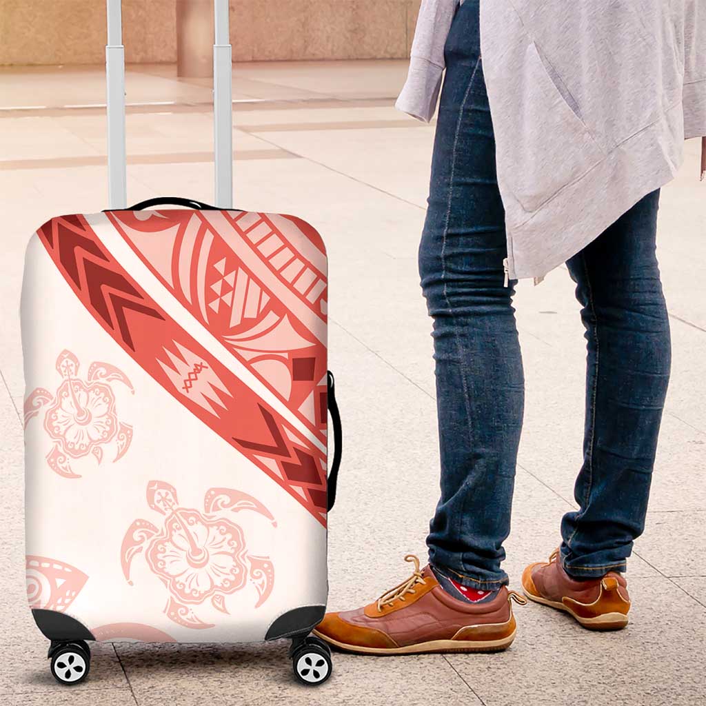 Coral Red Polynesian Tribal Turtle Floral Pattern Luggage Cover LT05 Red - Polynesian Pride