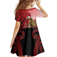 New Zealand Parrot Kaka Family Matching Summer Maxi Dress and Hawaiian Shirt Maori Koru With Pohutukawa Flowers LT05 - Polynesian Pride