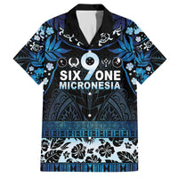 Micronesia FSM 691 Family Matching Off The Shoulder Long Sleeve Dress and Hawaiian Shirt Respect Culture LT05 Dad's Shirt - Short Sleeve Blue - Polynesian Pride