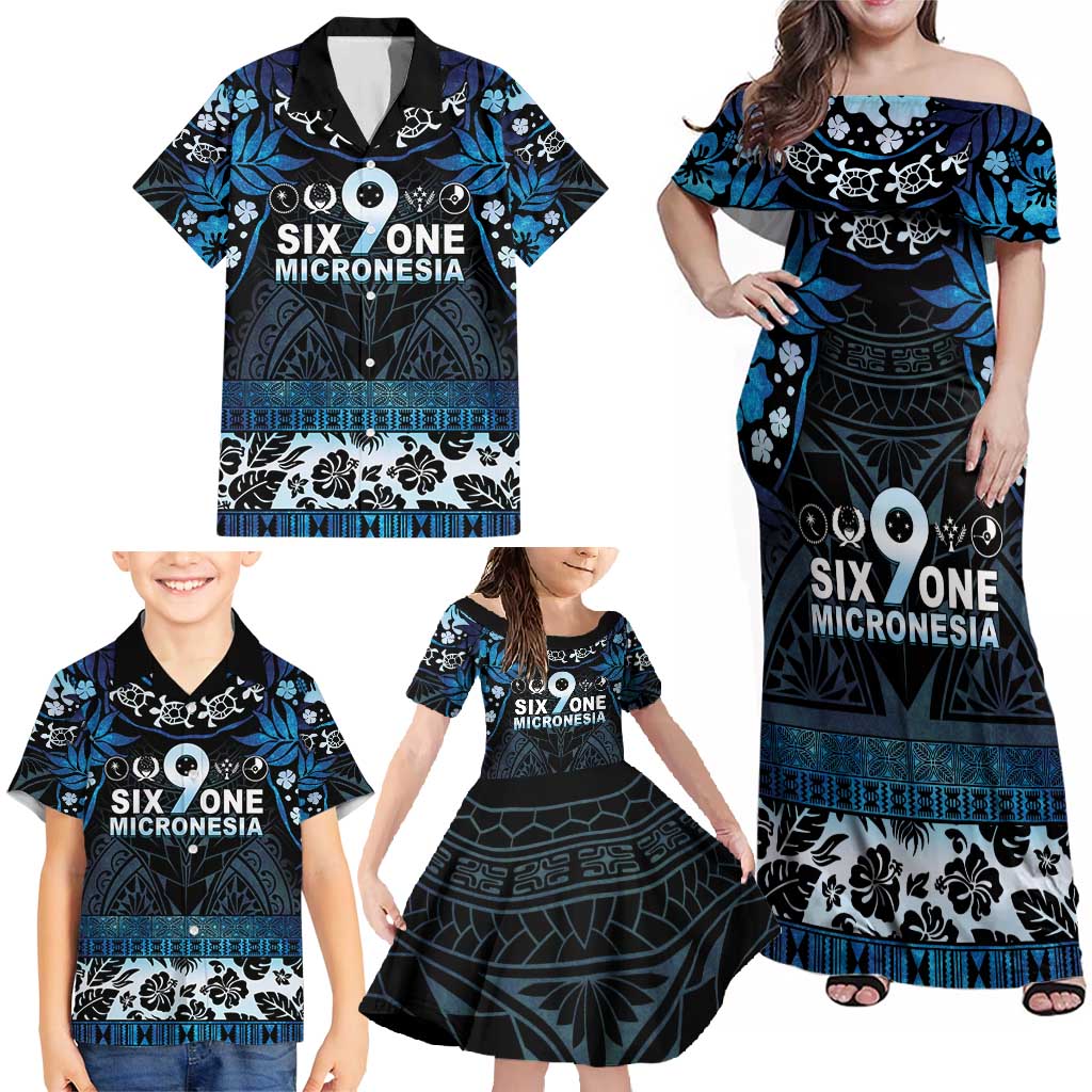 Micronesia FSM 691 Family Matching Off Shoulder Maxi Dress and Hawaiian Shirt Respect Culture LT05 - Polynesian Pride