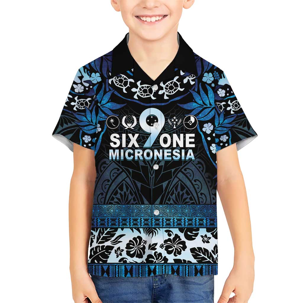 Micronesia FSM 691 Family Matching Short Sleeve Bodycon Dress and Hawaiian Shirt Respect Culture LT05 Son's Shirt Blue - Polynesian Pride