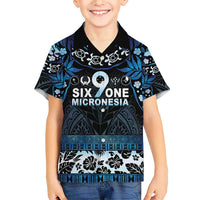 Micronesia FSM 691 Family Matching Short Sleeve Bodycon Dress and Hawaiian Shirt Respect Culture LT05 Son's Shirt Blue - Polynesian Pride