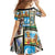 FSM Micronesia Culture Family Matching Off Shoulder Maxi Dress and Hawaiian Shirt