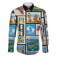 FSM Micronesia Culture Family Matching Off Shoulder Maxi Dress and Hawaiian Shirt