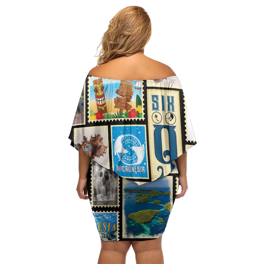 FSM Micronesia Culture Family Matching Off Shoulder Short Dress and Hawaiian Shirt