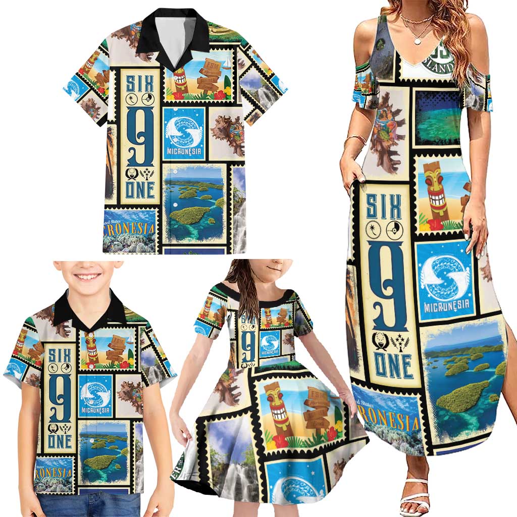 FSM Micronesia Culture Family Matching Summer Maxi Dress and Hawaiian Shirt