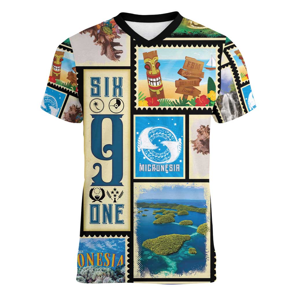 FSM Micronesia Culture Women V-Neck T-Shirt