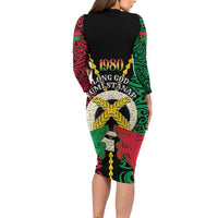 Vanuatu 45th Independence Day Family Matching Long Sleeve Bodycon Dress and Hawaiian Shirt Long God Yumi Stanap Wild Boar LT05 - Polynesian Pride