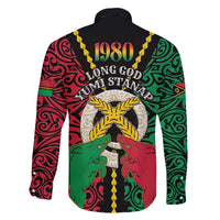 Vanuatu 45th Independence Day Family Matching Off The Shoulder Long Sleeve Dress and Hawaiian Shirt Long God Yumi Stanap Wild Boar LT05 - Polynesian Pride