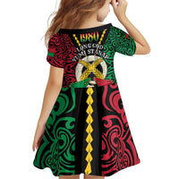 Vanuatu 45th Independence Day Family Matching Off Shoulder Short Dress and Hawaiian Shirt Long God Yumi Stanap Wild Boar LT05 - Polynesian Pride