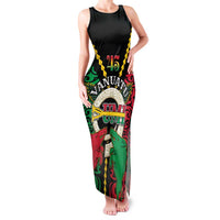 Vanuatu 45th Independence Day Family Matching Tank Maxi Dress and Hawaiian Shirt Long God Yumi Stanap Wild Boar LT05 Mom's Dress Black - Polynesian Pride