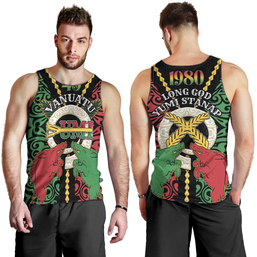 Vanuatu 45th Independence Day Men Tank Top Long God Yumi Stanap Wild Boar LT05