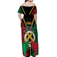 Vanuatu 45th Independence Day Off Shoulder Maxi Dress Long God Yumi Stanap Wild Boar LT05