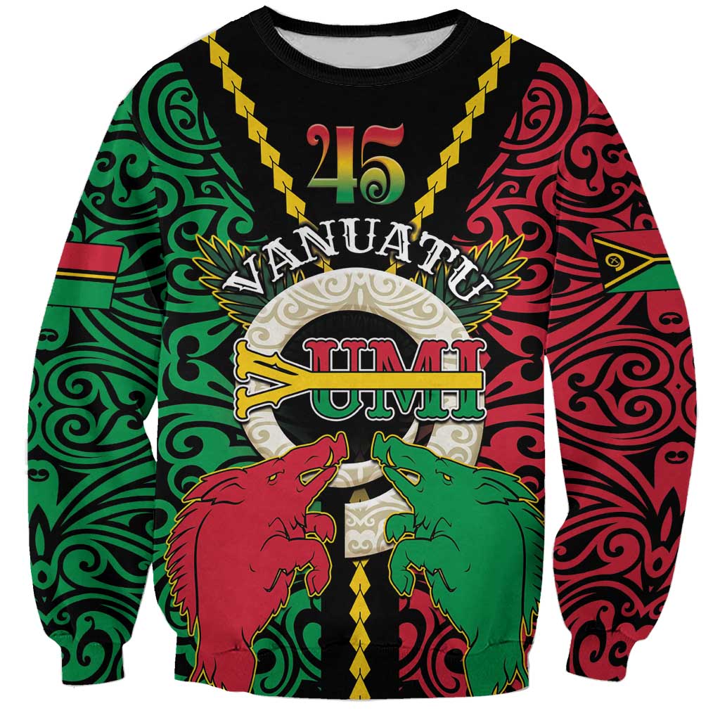 Vanuatu 45th Independence Day Sweatshirt Long God Yumi Stanap Wild Boar LT05