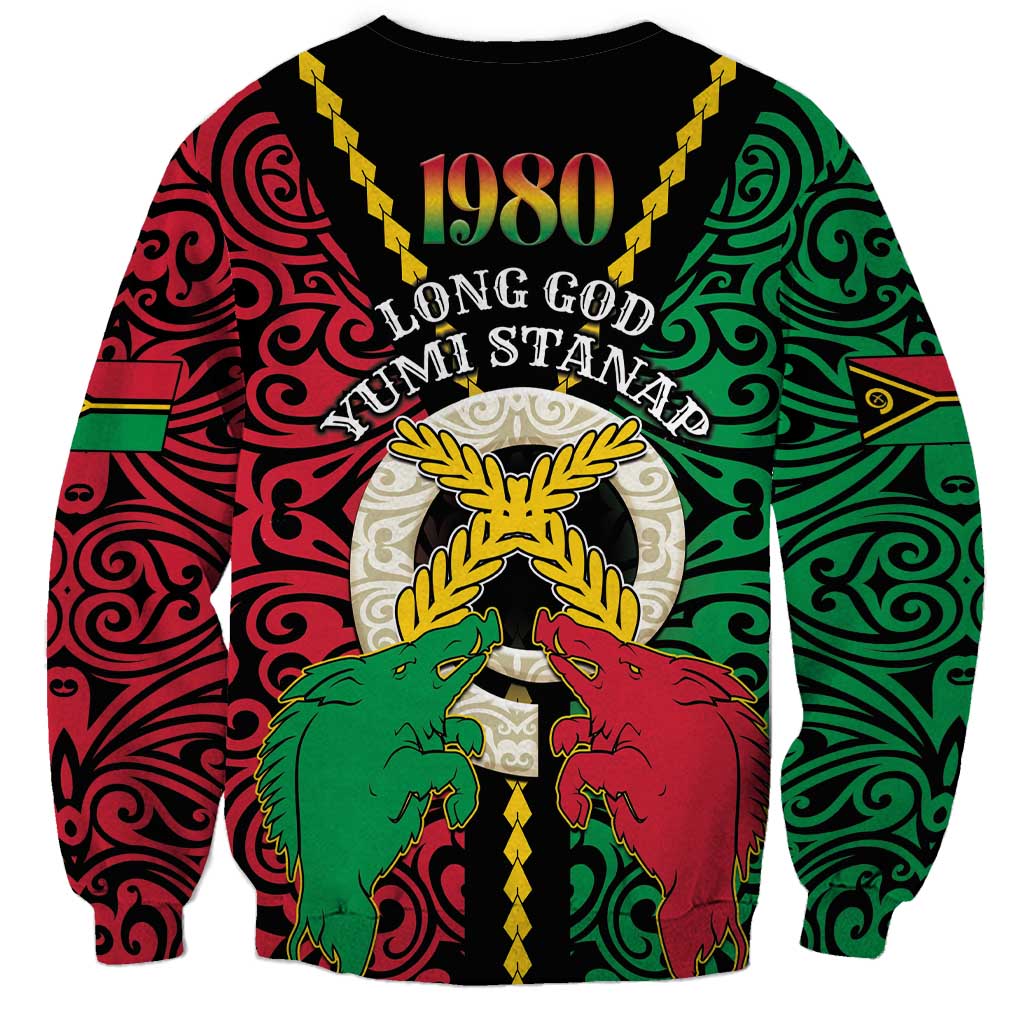 Vanuatu 45th Independence Day Sweatshirt Long God Yumi Stanap Wild Boar LT05