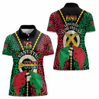 Vanuatu 45th Independence Day Women Polo Shirt Long God Yumi Stanap Wild Boar LT05