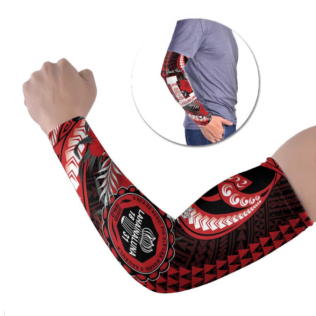 Personalized Hawaii Lahainaluna High School Arm Sleeves Tribal Tattoo With Hibiscus Flowers