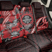 Hawaii Lahainaluna High School Back Car Seat Cover Tribal Tattoo With Hibiscus Flowers