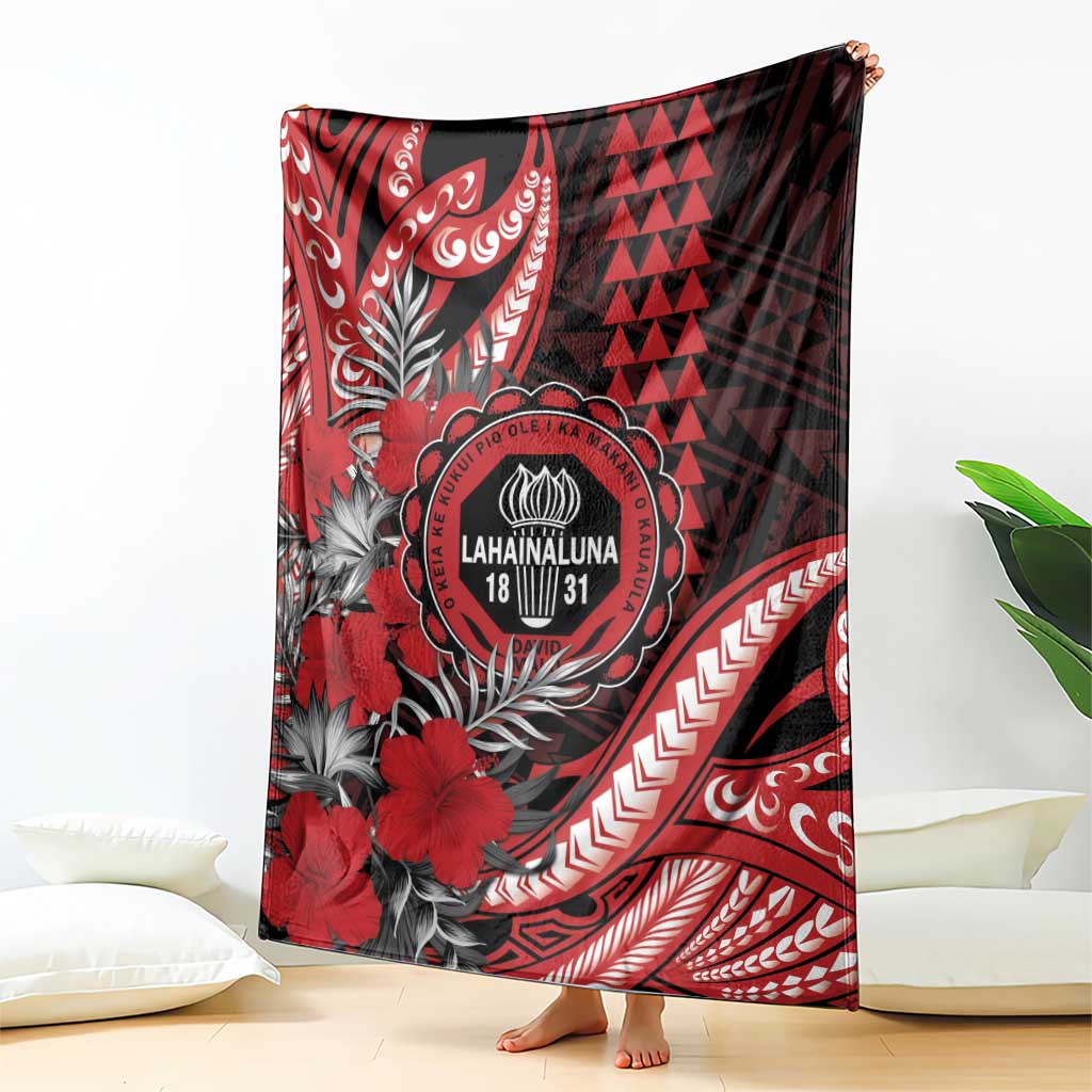 Hawaii Lahainaluna High School Blanket Tribal Tattoo With Hibiscus Flowers