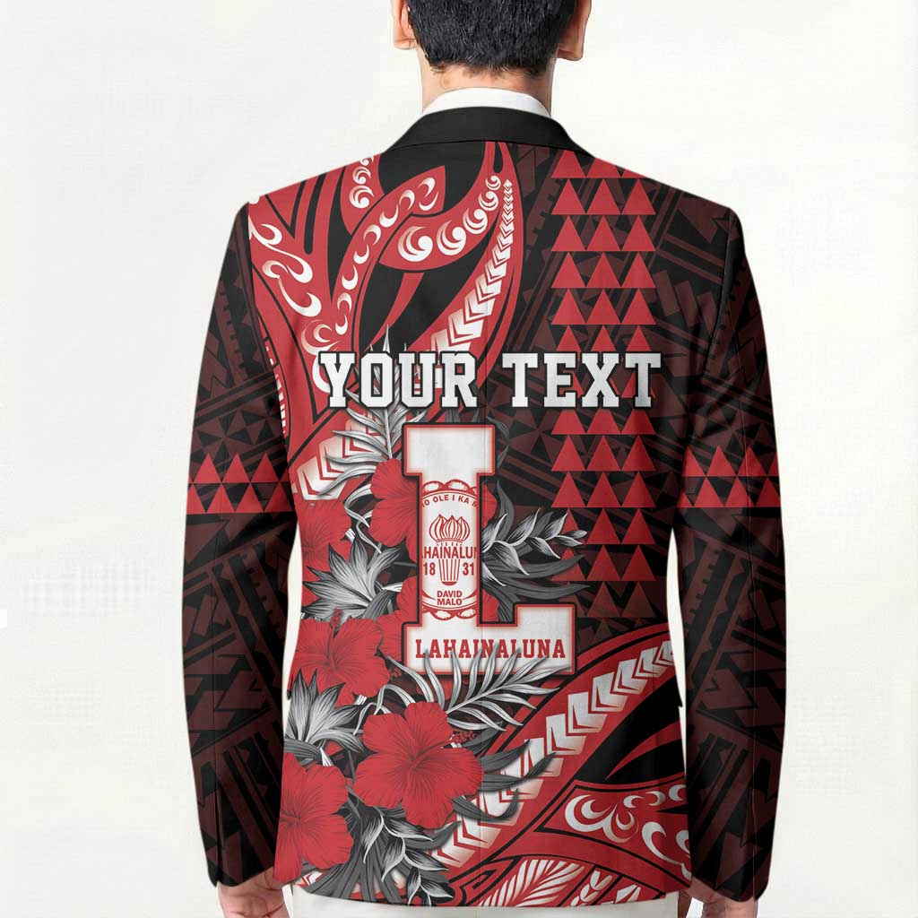 Personalized Hawaii Lahainaluna High School Blazer Tribal Tattoo With Hibiscus Flowers
