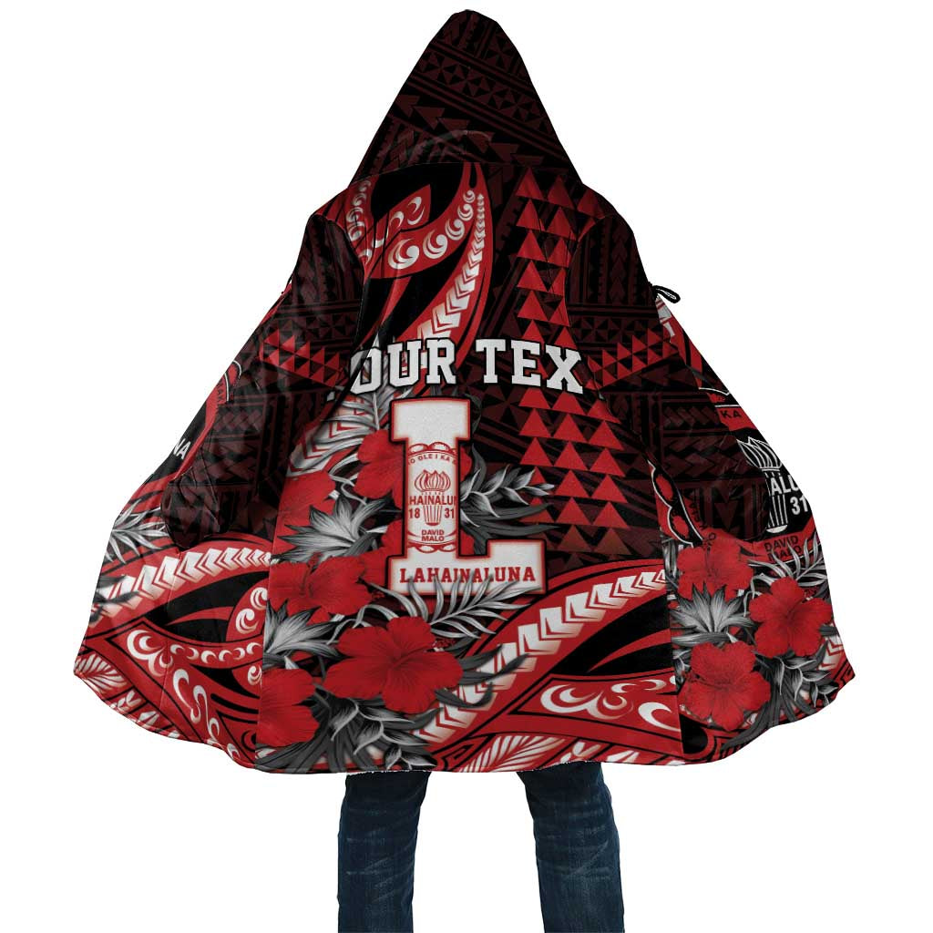 Personalized Hawaii Lahainaluna High School Cloak Tribal Tattoo With Hibiscus Flowers
