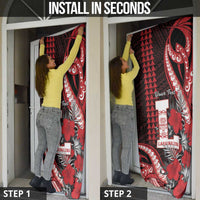 Personalized Hawaii Lahainaluna High School Door Cover Tribal Tattoo With Hibiscus Flowers