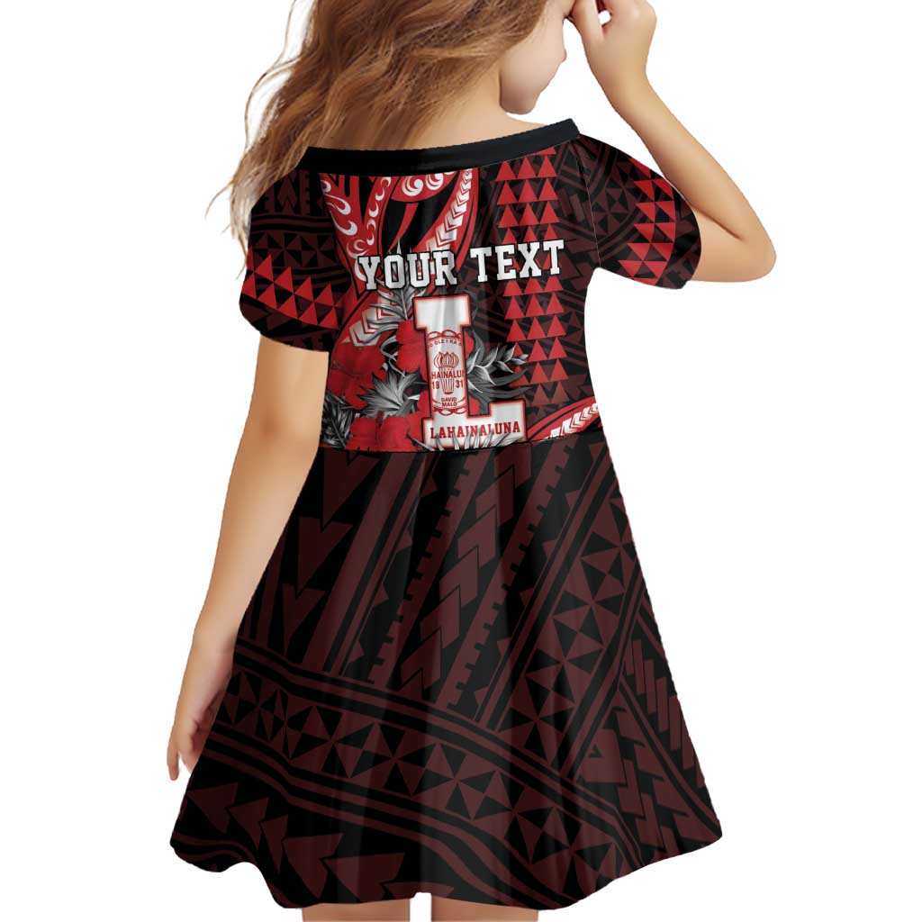 Personalized Hawaii Lahainaluna High School Family Matching Off The Shoulder Long Sleeve Dress and Hawaiian Shirt Tribal Tattoo With Hibiscus Flowers LT05 - Polynesian Pride
