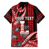 Personalized Hawaii Lahainaluna High School Family Matching Off Shoulder Maxi Dress and Hawaiian Shirt Tribal Tattoo With Hibiscus Flowers LT05 - Polynesian Pride