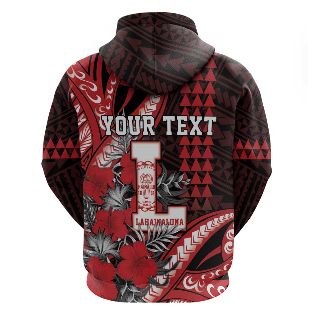 Personalized Hawaii Lahainaluna High School Hoodie Tribal Tattoo With Hibiscus Flowers