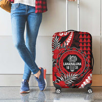 Hawaii Lahainaluna High School Luggage Cover Tribal Tattoo With Hibiscus Flowers