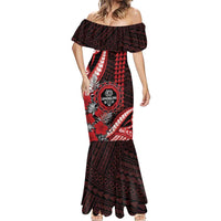 Personalized Hawaii Lahainaluna High School Mermaid Dress Tribal Tattoo With Hibiscus Flowers