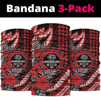 Hawaii Lahainaluna High School Neck Gaiter Tribal Tattoo With Hibiscus Flowers