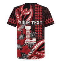 Personalized Hawaii Lahainaluna High School Rugby Jersey Tribal Tattoo With Hibiscus Flowers
