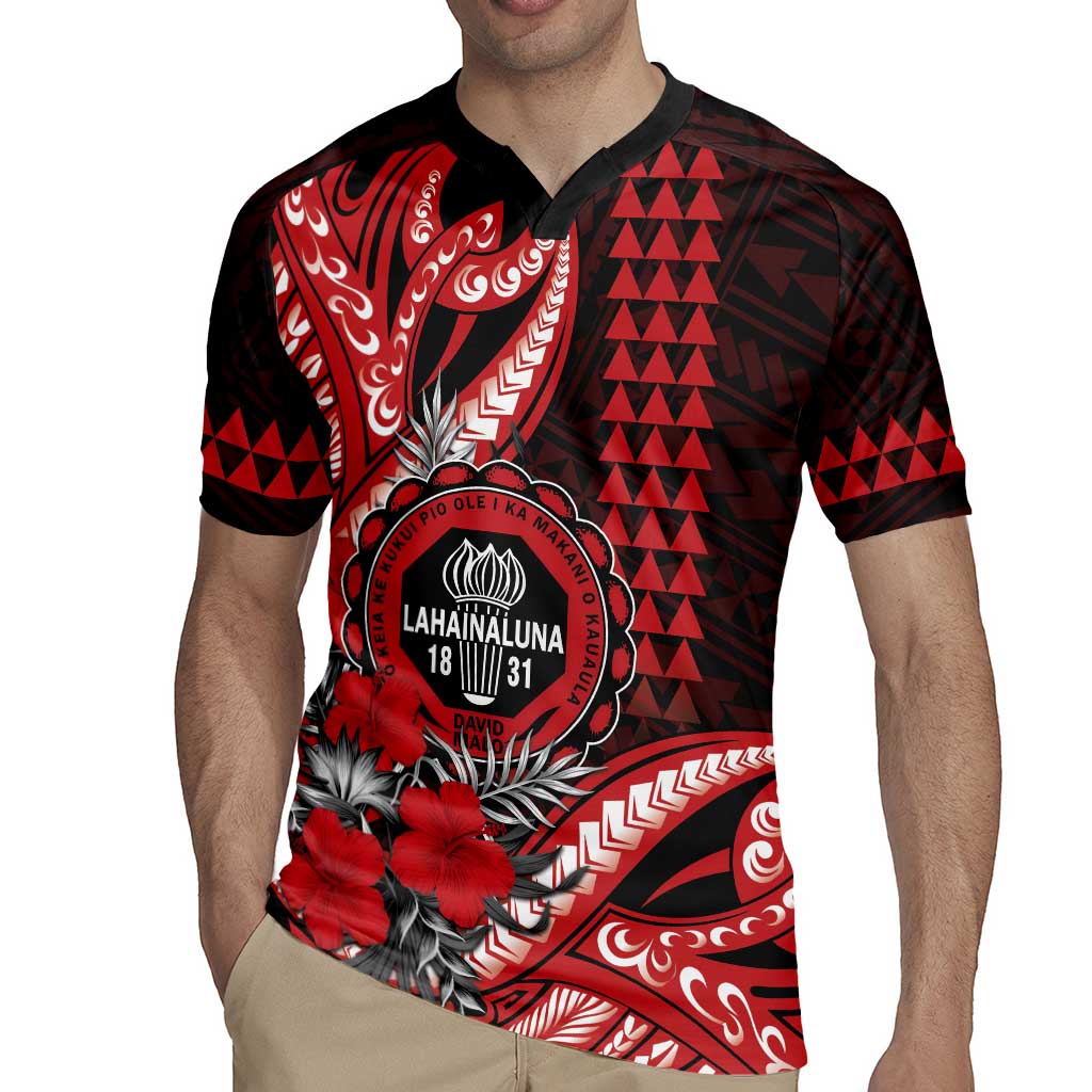 Personalized Hawaii Lahainaluna High School Rugby Jersey Tribal Tattoo With Hibiscus Flowers
