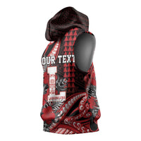 Personalized Hawaii Lahainaluna High School Sleeveless Hoodie Tribal Tattoo With Hibiscus Flowers