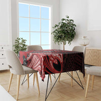 Hawaii Lahainaluna High School Tablecloth Tribal Tattoo With Hibiscus Flowers