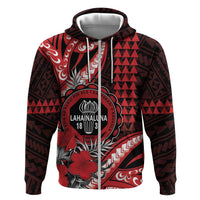 Personalized Hawaii Lahainaluna High School Zip Hoodie Tribal Tattoo With Hibiscus Flowers