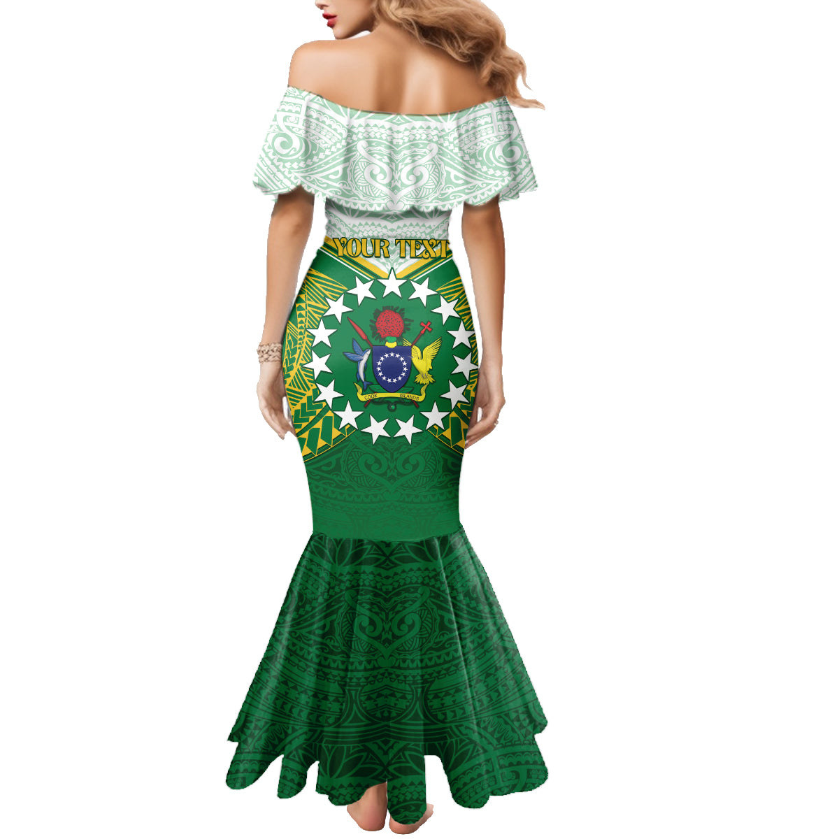 Personalised Cook Islands Ra o te Ui Ariki Family Matching Mermaid Dress and Hawaiian Shirt Polynesian Pattern